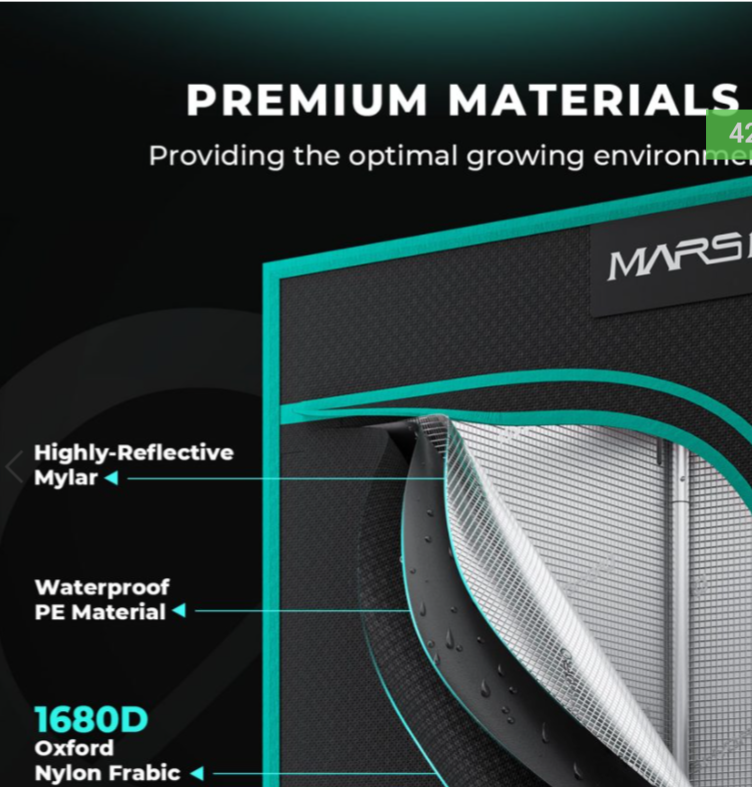 Mars Hydro 2.3’×2.3′-70/70/160cm Indoor Grow Tent – Compact 1680D Oxford & 98% Reflective Mylar for Efficient Home Growing