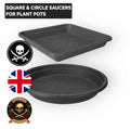 Black plastic plant pot saucers bulk pack