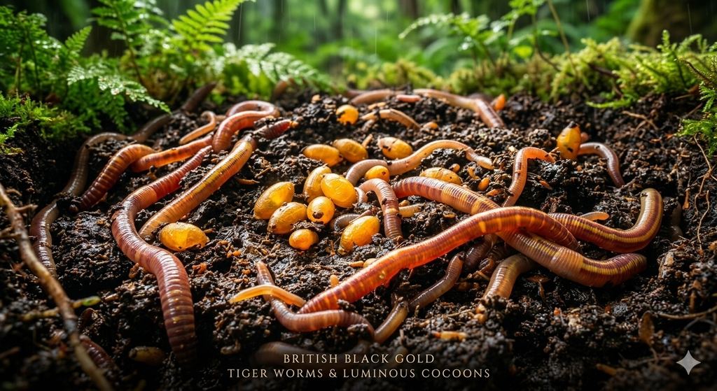 Live Composting Worm Eggs & Cocoons - Mixed Tiger/Dendra Starter Culture in Soil