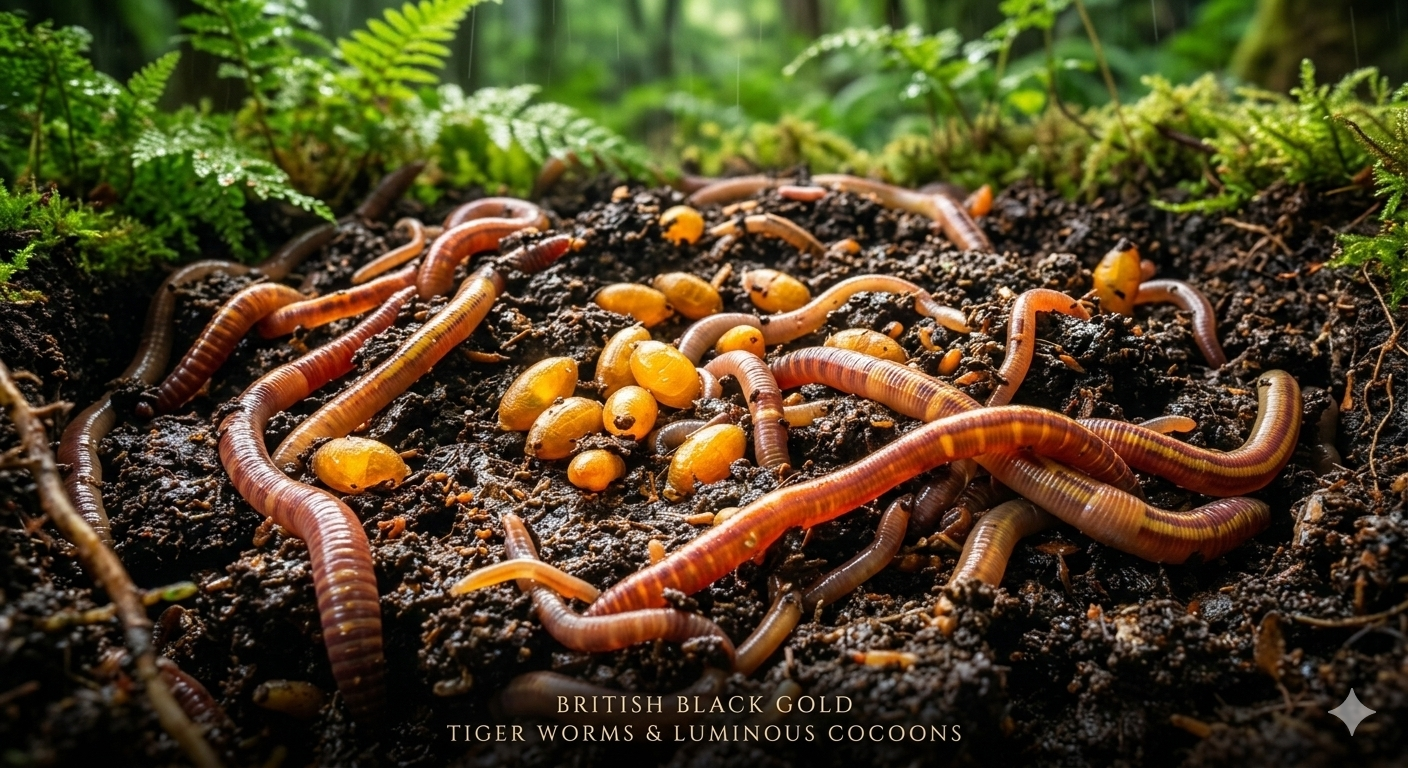 Live Composting Worm Eggs & Cocoons - Mixed Tiger/Dendra Starter Culture in Soil
