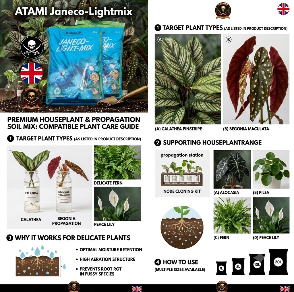 Atami - Janeco-Lightmix 50L: X2 Hydroponics Light Soil Mix Compost Growing Media