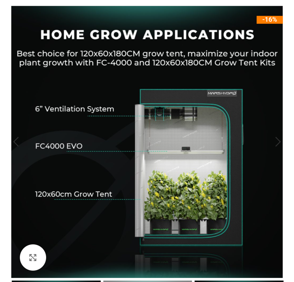 Mars Hydro FC 4000-EVO SAMSUNG LM301H EVO 320W Full Spectrum LED Grow Light for 4’x2′ Grow Tent Veg Flower (Final Samsung EVO Edition)