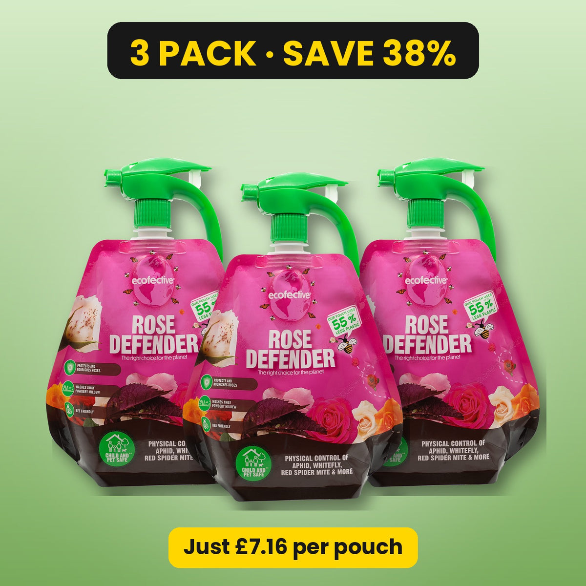 ecofective Rose Defender 1L spray – 3 pack, save 38%