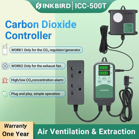 Inkbird - Digital Program CO2 Controller Regulator ICC-500T S01 Sensor Greenhouse