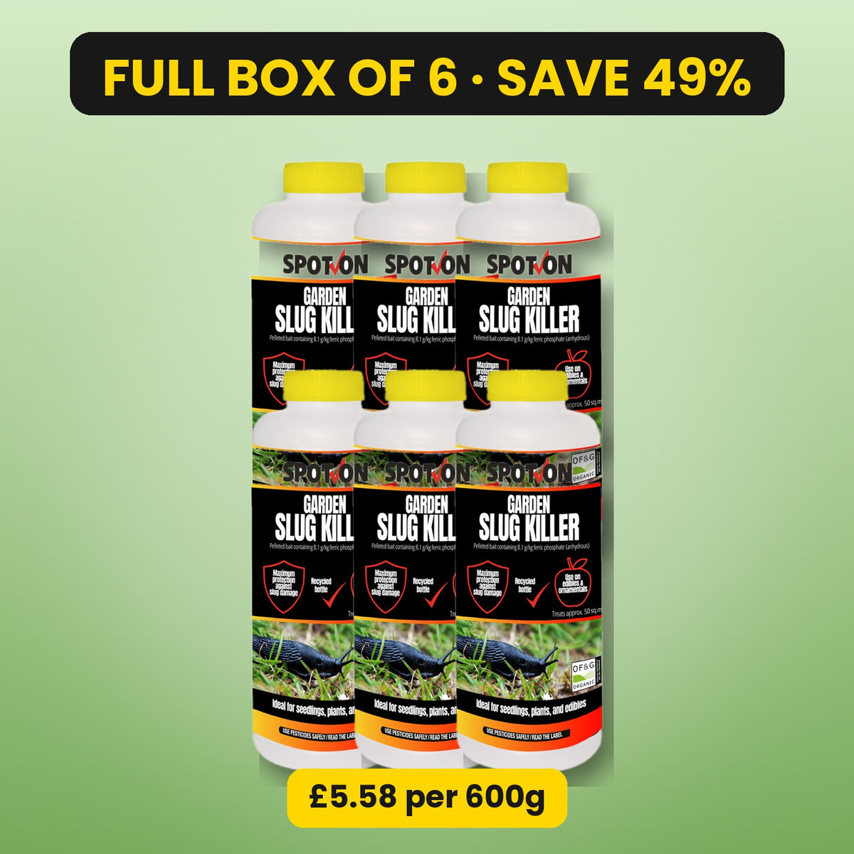 SPOT-ON Garden Slug Killer 600g – box of 6, save 49%