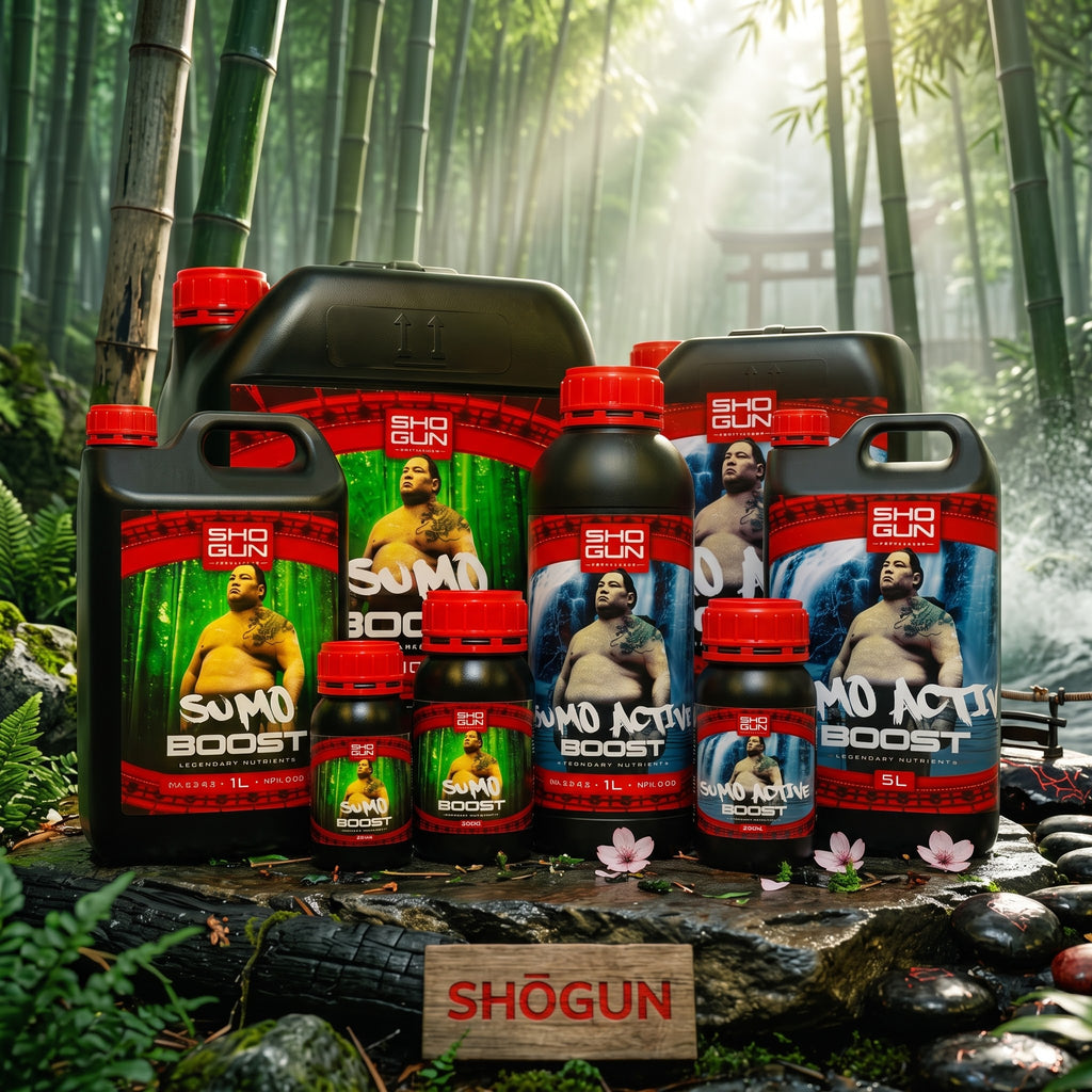 Shogun Sumo Boost and Sumo Active Boost flower booster range, 250ml to 25 litre bottles