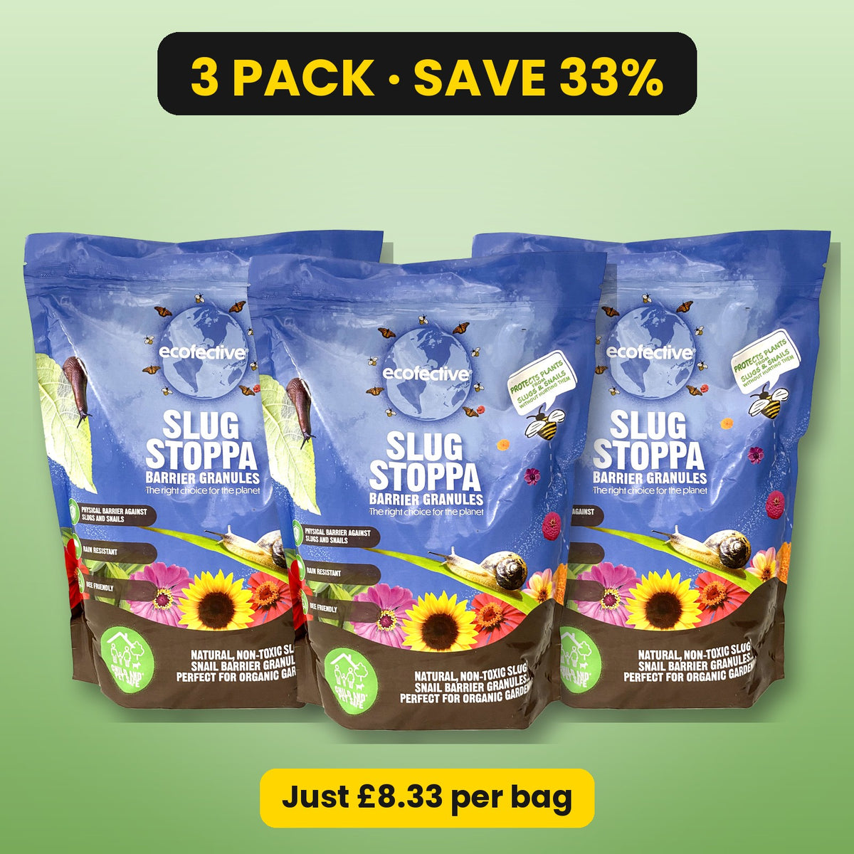 ecofective Slug Stoppa 2L barrier granules – 3 pack, save 33%