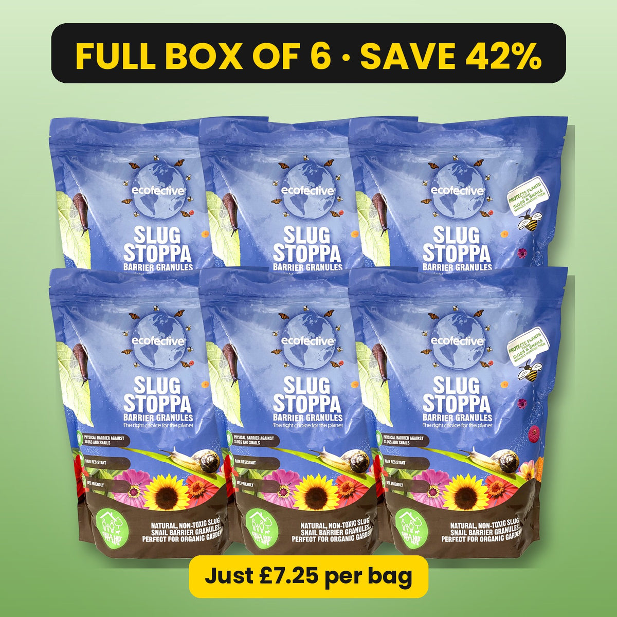 ecofective Slug Stoppa 2L barrier granules – full box of 6, save 42%