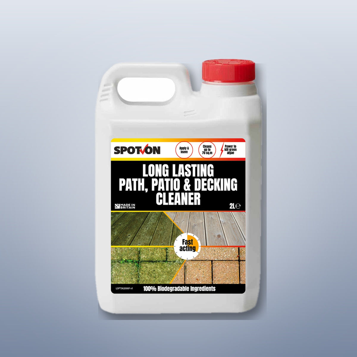 SPOT-ON Long Lasting Path, Patio & Decking Cleaner – single