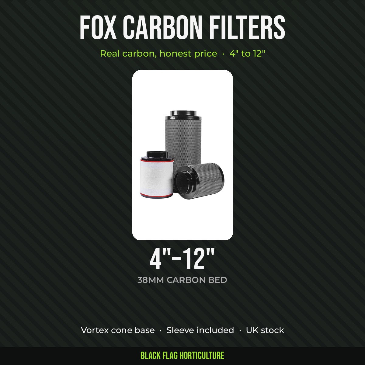 Fox carbon filters, 4 to 12 inch