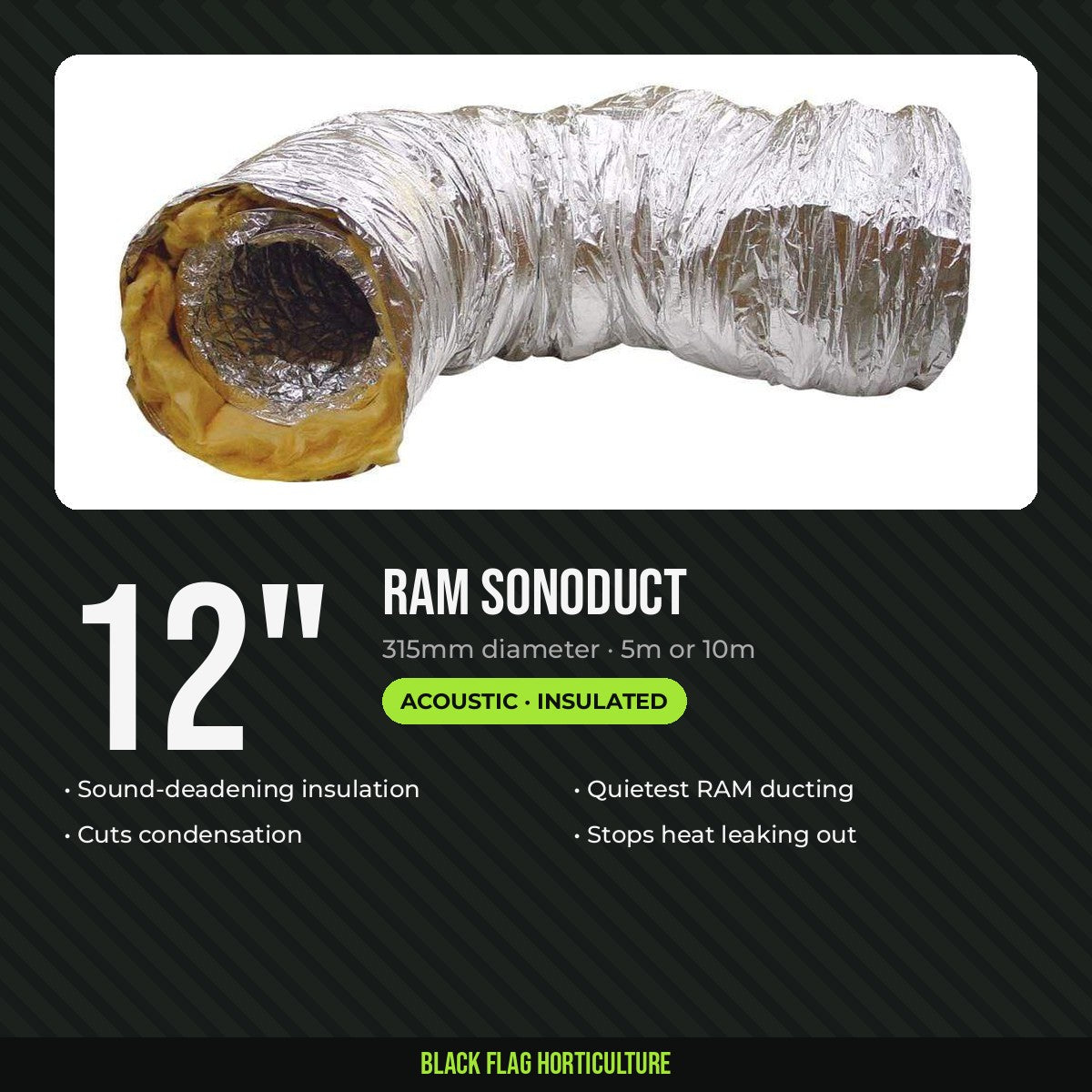RAM Sonoduct 12 inch 315mm acoustic ducting